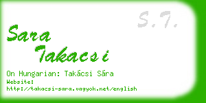 sara takacsi business card